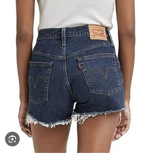 Levi's 501 RIBCAGE Women's High Waist Dark Blue Denim Shorts